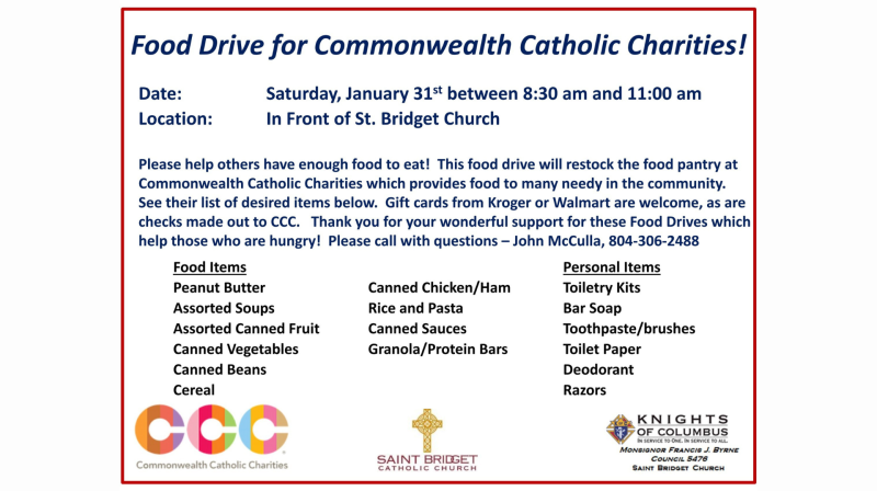 Jan 2026 Knights Food Drive