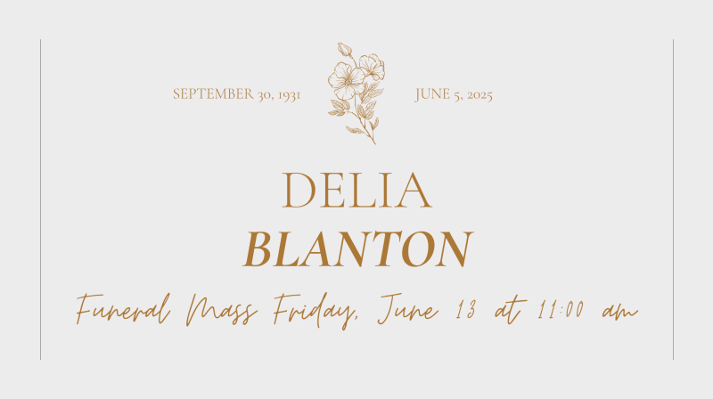 Delia Blanton Funeral Mass