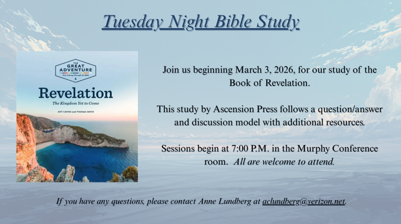 Tuesday Night Bible Study Revelation