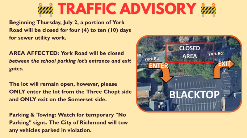 July 2026 York Road Closure